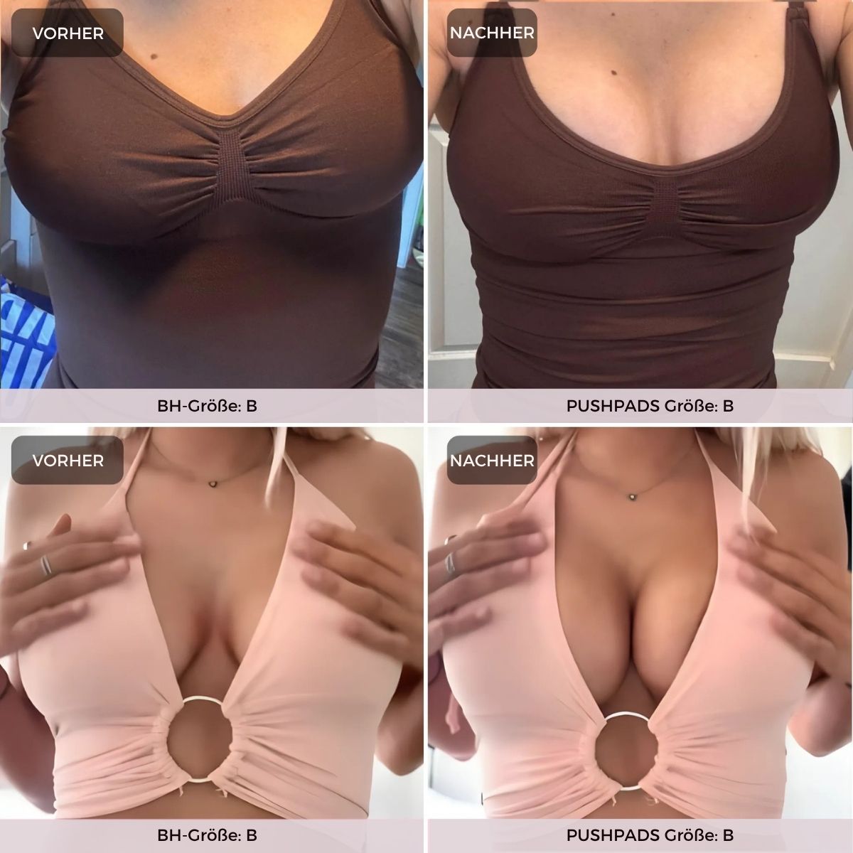 PushPads - Doppelseitig klebende Brusteinlagen
